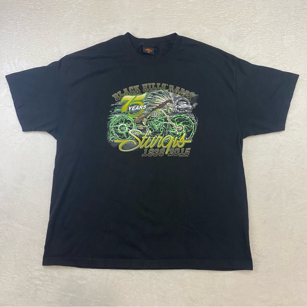 Hot Leathers 2015 Mens 2XL Sturgis 75th Black Hills Motorcycle Biker Rally Shirt
